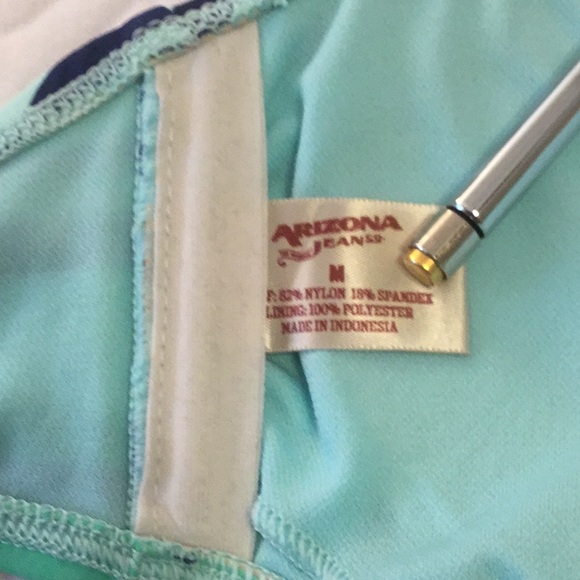 Arizona Jeans bikini top Navy blue & Mint Green EUC - Picture 3 of 6